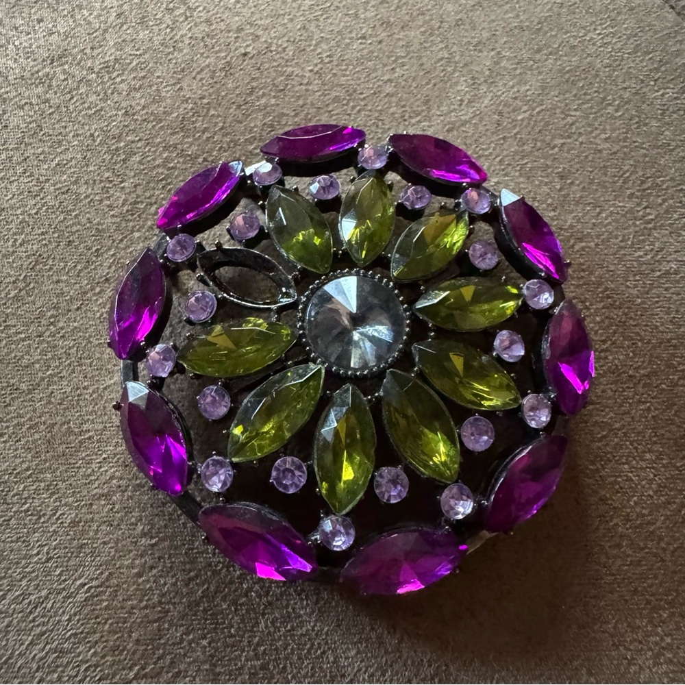 Vintage 1970s Purple and‎ Green Belt Buckle